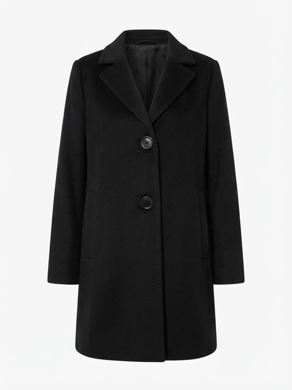 Liz Claiborne Womens L Black Wool Blend Single Breasted Walking Coat NWT